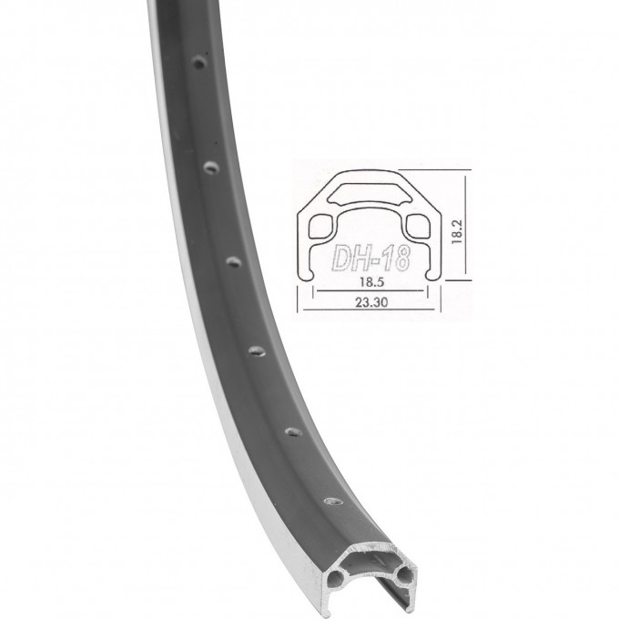 Обод 24" DH-18 Qijian 36H двойной, черный 330053 Обод 24" DH-18 Qijian 36H двойной, черный 330053