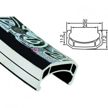 Обод 24" DM-24 Alexrims 32H двойной пистонированный, чёрный Обод 24" DM-24 Alexrims 32H двойной пистонированный, чёрный