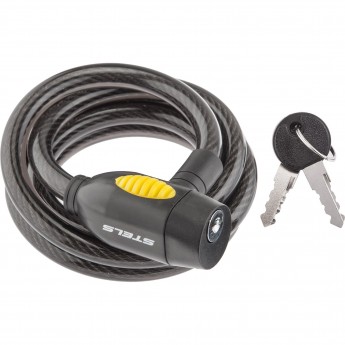 Трос-замок STELS 87112, 12x1500 мм, черный Трос-замок STELS 87112, 12x1500 мм, черный
